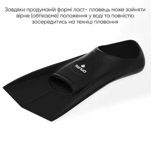 Короткі ласти для тренування в басейні Renvo Frio із закритою п'ятою чорний розмір 36-38 (SF100-01 36-38) - фото 3