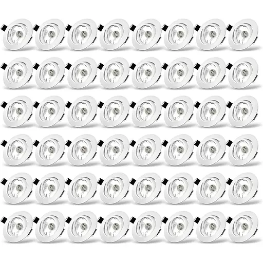 Комплект прожектора GU10, що вбудовується, поворотна монтажна рама для світлодіодного прожектора, кругла матова біла, вбудована