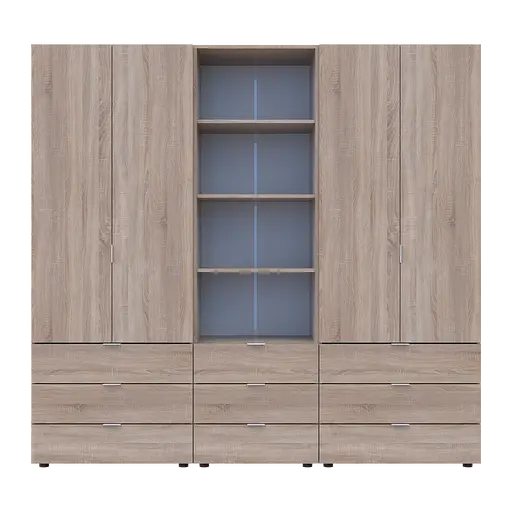 Шафа для одягу Doros Гелар Дуб сонома 2+2ДСП з пеналом 215х49.5х203.4 (42005183) - фото 4