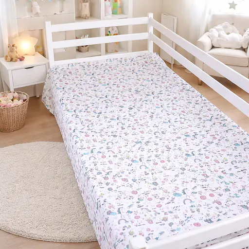 Простирадло MirSon бязь Tiny Unicorn pink 150x220 см (2200012579367) - фото 1