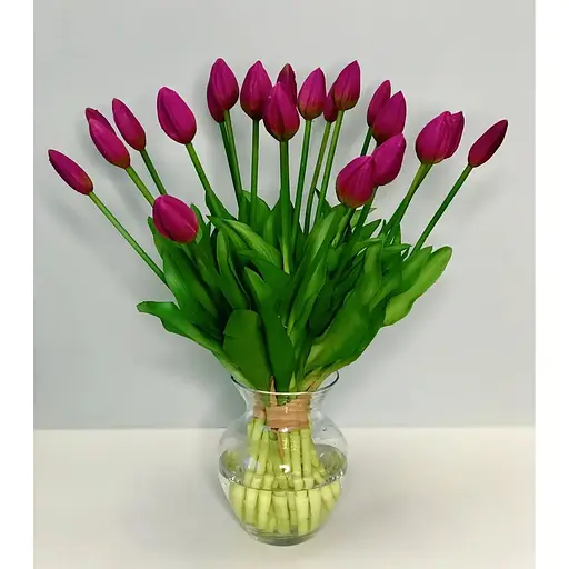 Тюльпани штучні Hvoya Real Touch латексні букет з 7 закритих бутонів фіолетові - фото 7