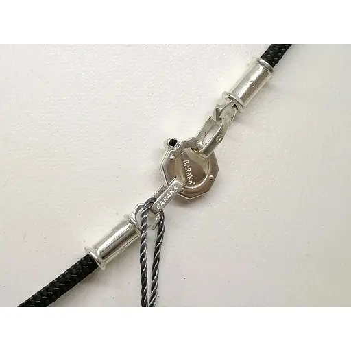 Шелковый плетеный ювелирный шнурок с серебряными вставками. Ш0034-4В/ДЗ 65 - фото 4