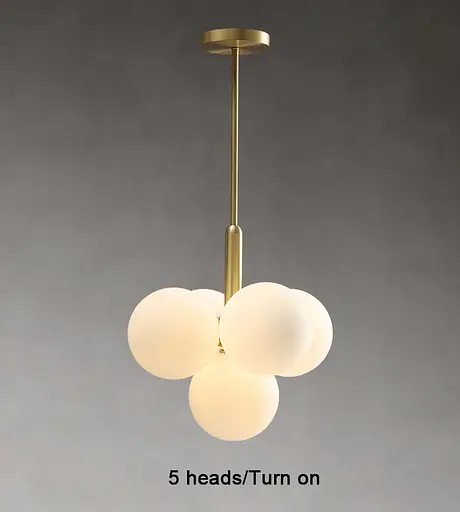 Люстра світлодіодна стельова 1212 Супутник (Золотистий) 5 плафонів - фото 6