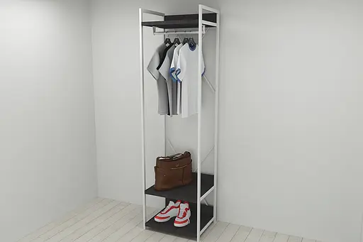 Шафа Гардероб Уні секція 1 серії Коннект Ferrum-decor 220x60x50см Білий метал ДСП Венге Магія 32 мм (FRD-104508) - фото 9