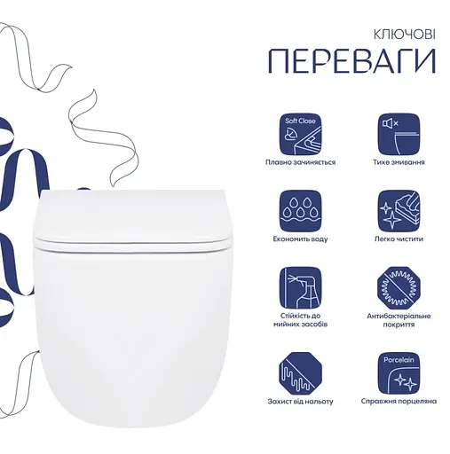 Унитаз подвесной Qtap Gemini Ultra Quiet, с сиденьем Slim Duroplast/Soft-close/Quick Release QT2533076EUQW - фото 2