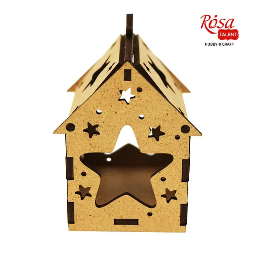 Заготовка Rosa Talent Хатинка з зіркою 2 з підвісом ДВП 7х7х10 см - фото 2