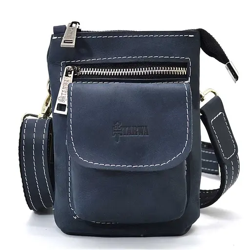 Чоловіча шкіряна сумка через плече TARWA 17х14х5.5 см sum0025692 - фото 9