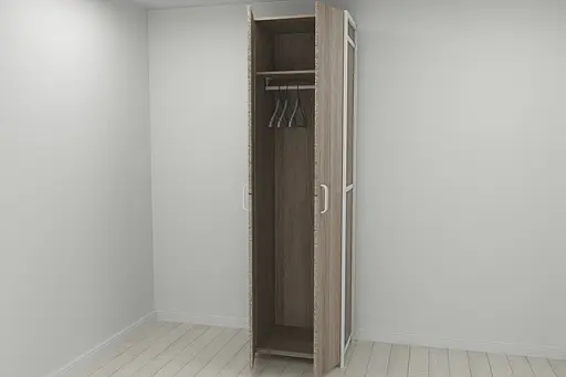 Шкаф Гардероб Уни секция 6 серии Конект Ferrum-decor 220x60x50см Белый металл ДСП Дуб Сонома Трюфель 16 мм (FRD-104582)