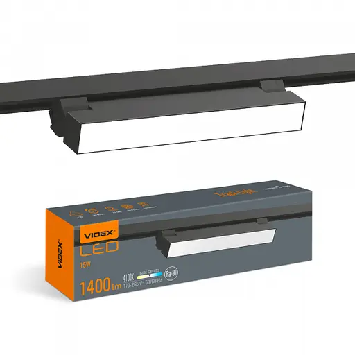 LED светильник трековий VIDEX TR05 15W 4100K 220V черный - фото 1