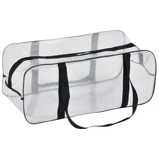Набор прозрачных сумок в роддом: размер S 30х20х15 см + размер М 40х25х20 см + размер XL 60х25х30 см (черные) - фото 3