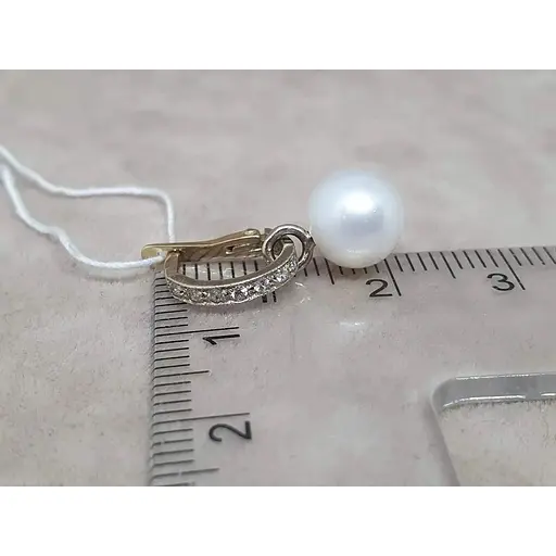 Золоті сережки Гаразд 2 в 1 з перлами і фіанітами. 3532577Ж - фото 7