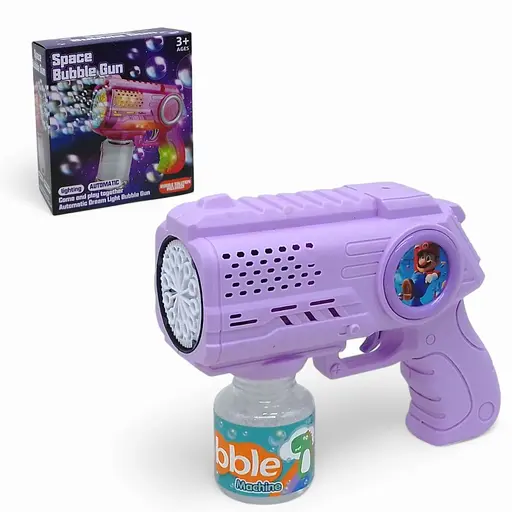 Пістолет з мильними бульбашками, зі світловими ефектами, автоматичний, з мильним розчином (В асортименті) 7780H