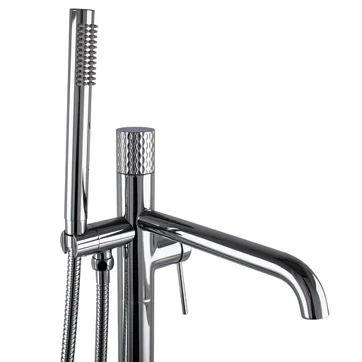 Змішувач для ванни TOPAZ LOFT TLF 32113R-H39-C підлоговий хромований для ретро хай-тек стилю з картриджем D35 - фото 5