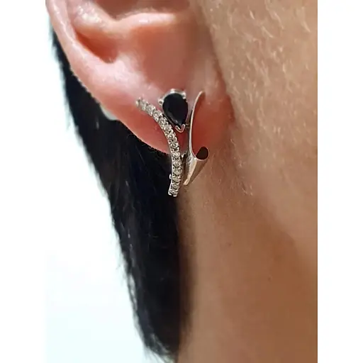 Золоті сережки Ювелір Сервіс з діамантами і сапфірами. 37646090 - фото 2