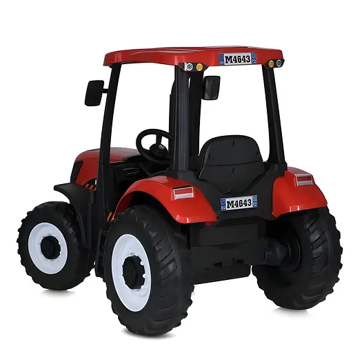 Электромобиль детский Трактор M 4643EBLR-3 24V 2x12V10AH EVA TF кожа красный - фото 3