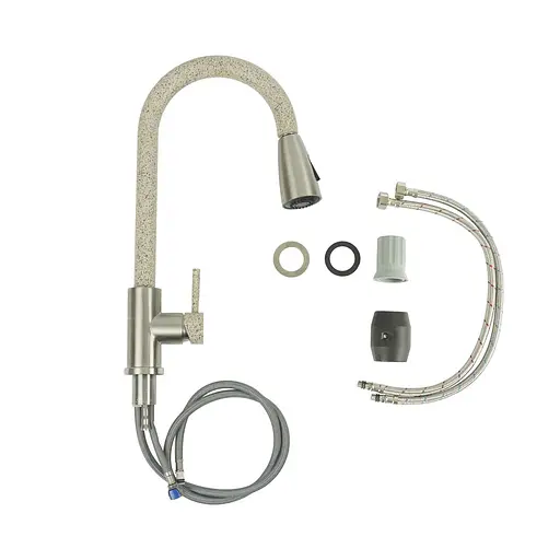 Смеситель для кухни с выдвижным изливом Platinum KT 8203 (8614) Карамель Сафари - фото 2