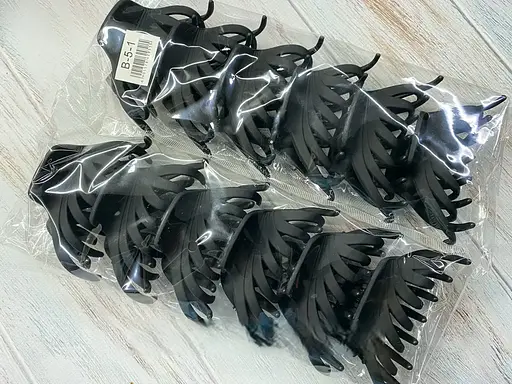 Набір матових заколок для волосся 6 см пластикові надійний аксесуар на кожен день 12 шт. Чорний - фото 3