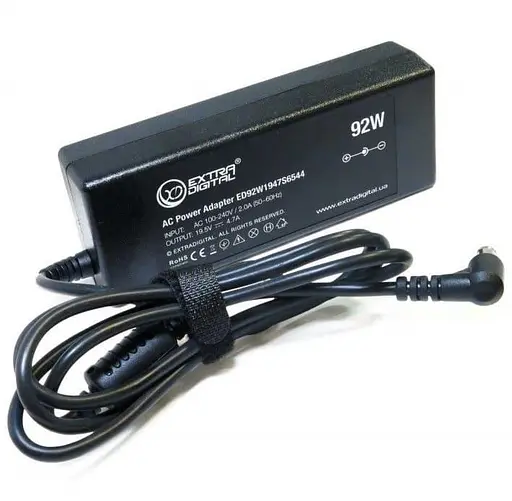 Блок живлення для ноутбука Extradigital для ноутбука Sony 19.5V 4.7A 92W 6.0x4.4мм + каб. живл. (PSS3814) - фото 1