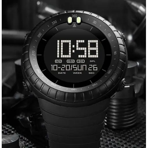 Тактичний водостійкий кварцовий годинник Skmei Ribas black - фото 3