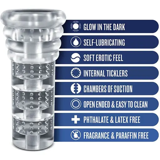 Мастурбатор Blush Rize - Luz Glow in The Dark Masturbator - Clear - фото 2