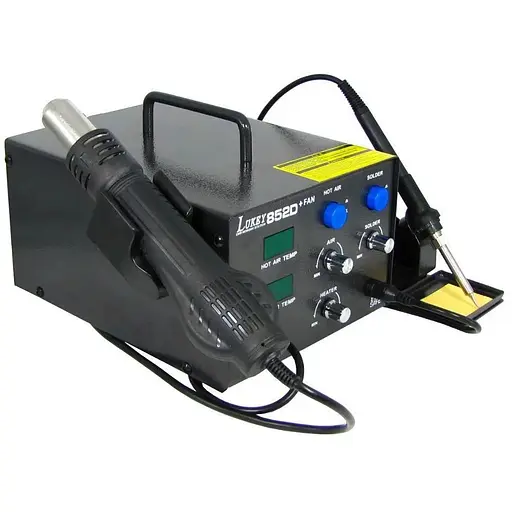 Паяльная станция Lukey 852D+FAN фен, паяльник - фото 1