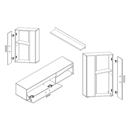 Модульна стінка для вітальні Гербор Міні Барато Німфея альба + Чорний (GRB-1916) - фото 2