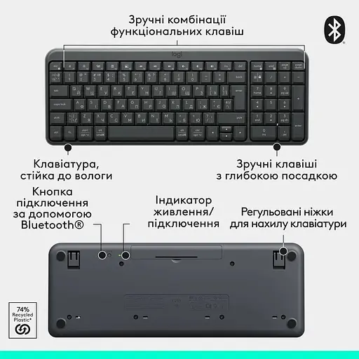 Клавіатура Logitech K250 Bluetooth Graphite (920-013822) - фото 6