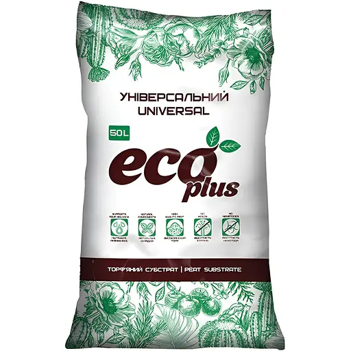 Торф'яний субстрат Eco Plus Універсальний 50 л (000018995) - фото 1