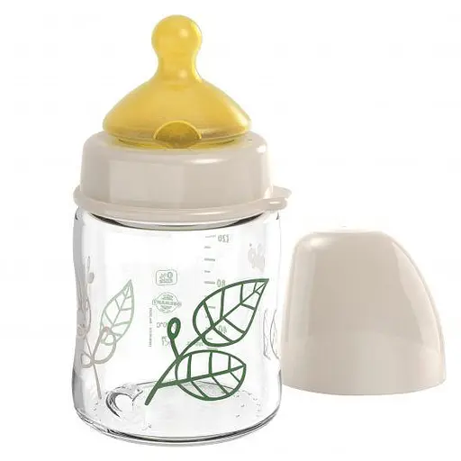 Скляна пляшка 120 мл. з широкою горловиною "Вишенька-Зелена Серія" латекс "Д" Nip - фото 1