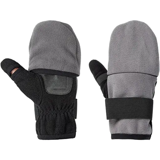 Рукавички Viking Fishing Ice Pro Gloves L (fleece) 5 cut finger+cover Grey-graphite - фото 2
