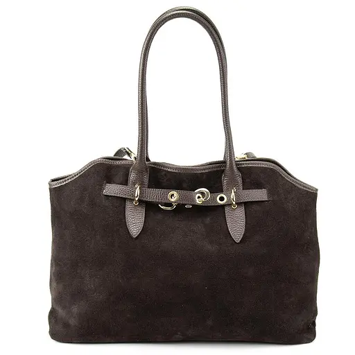 Темно-коричнева замшева жіноча сумка Firenze Italy F-IT-7667DB