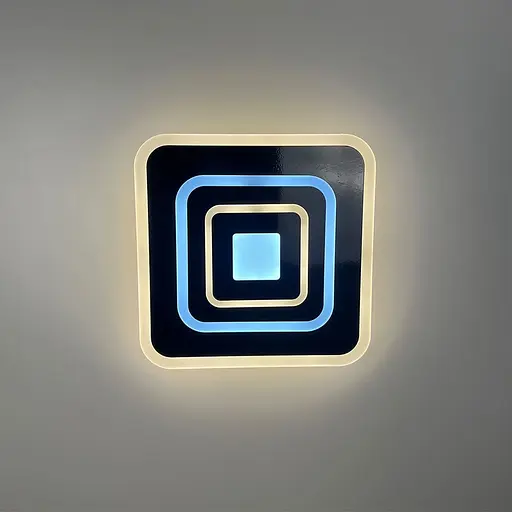 Світлодіодний чорний світильник з матовим акрилом 35х35 см | Line F | Арт. 2234-350 BR BK - фото 5