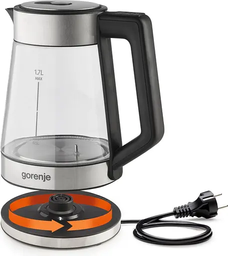Gorenje Електрочайник 1.7 л, 2,200 Вт, скло, нерж - фото 4