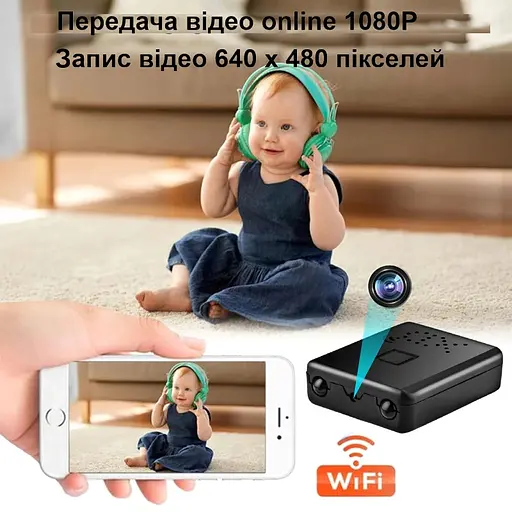 Мини камера wifi с подсветкой и записью с разрешением 640х480 Nectronix XD640, приложение iWFCam (100983) - фото 4