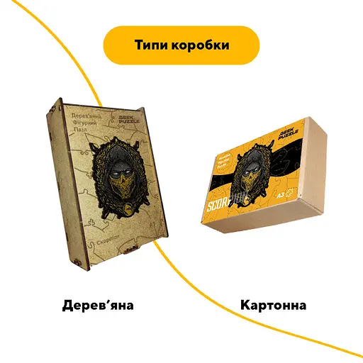 Пазл деревянный Мортал Комбат Скорпион, А2, Картонная коробка 300+ элементов - фото 4