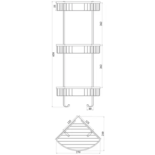 Полочка угловая тройная TOPAZ 4134 - фото 2