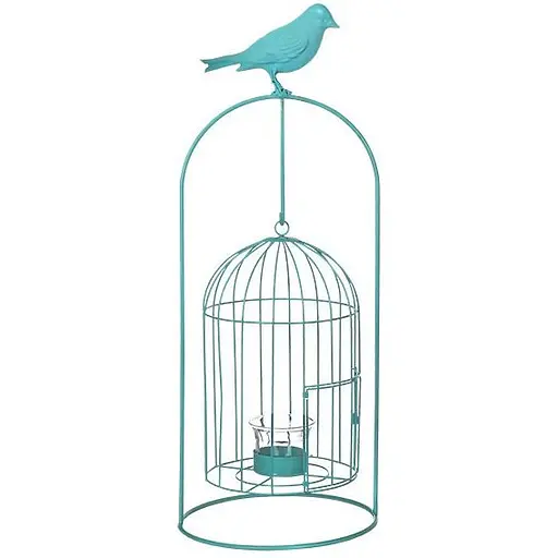 Изделие декоративное Greenware в виде клетки для птиц, комплект из 4-х шт. синий - фото 1