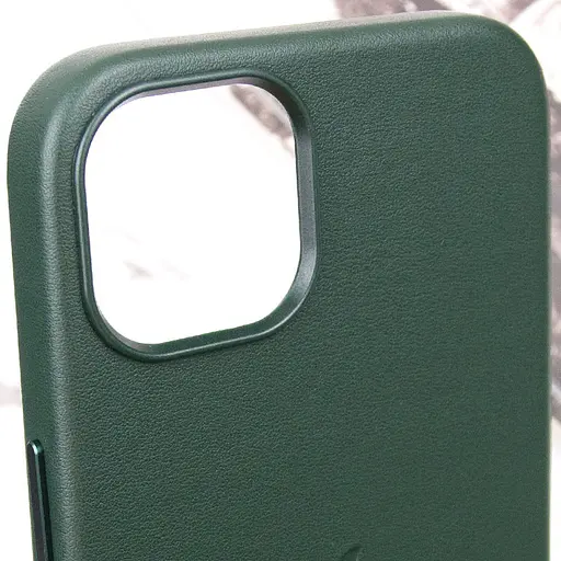 Шкіряний чохол Leather Case (AAA) with MagSafe and Animation для Apple iPhone 13 (6.1) Sequoia Green - фото 8