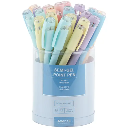 Набір ручок Axent Soft Pastel масляні 24 шт. сині (AB1102-02-A) - фото 4