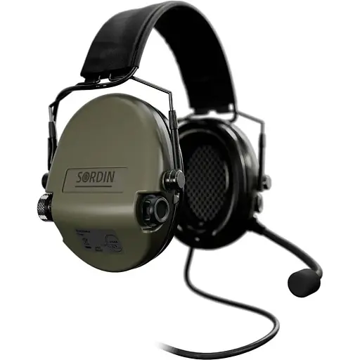 Активные наушники Sordin Supreme MIL CC Slim с верхним держателем зеленые - фото 2