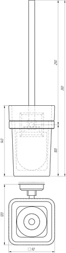 Ерш настенный Topaz TКВ 9929A-BL, Черный - фото 3