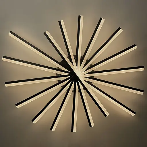 Люстра з геометричним дизайном у чорному корпусі | Арт. MJ 195/9 BK | Line F - фото 7