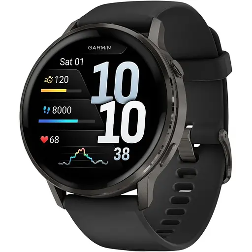 Смарт-часы Garmin Venu 4, 45 мм Slate with Black Silicone Band 010-03014-00 (146407)