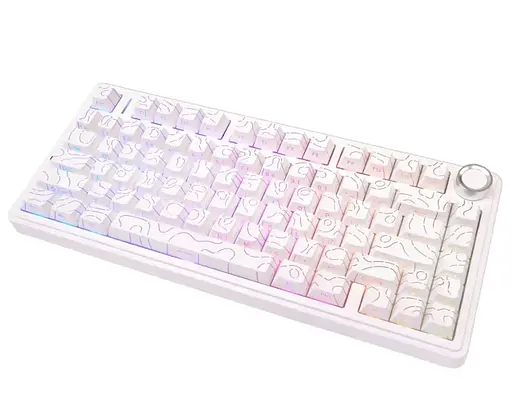 Игровая механическая клавиатура AULA F75 / Три режима подключения / Seiya Switch / White Lines - фото 7