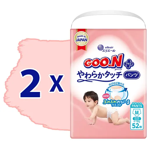 Трусики-подгузники GOO.N Plus для детей 6-12 кг M 104 шт. - фото 2