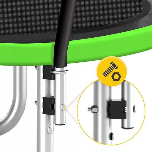 Батут с внутренней сеткой 4FIZJO PRO 16FT 496 см Black/Green (P-5907739319241) - фото 6