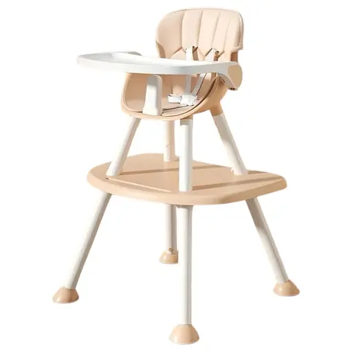 Стульчик и столик для кормления трасформер 2в1 Бежевый - фото 1