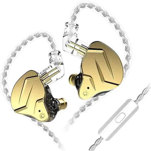Наушники Knowledge Zenith ZSN Pro X с микрофоном gold