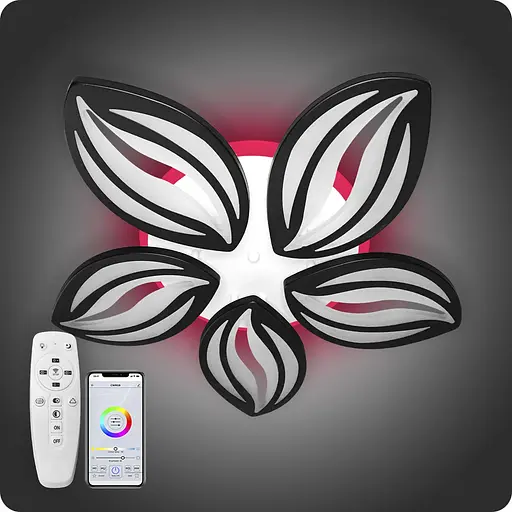 Люстра світлодіодна 517 Dlight 3color з пультом 95Вт Чорний (01519) - фото 2