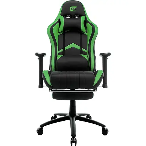 Геймерское кресло GT Racer черное с зеленым (X-2534-F Black/Green) - фото 1